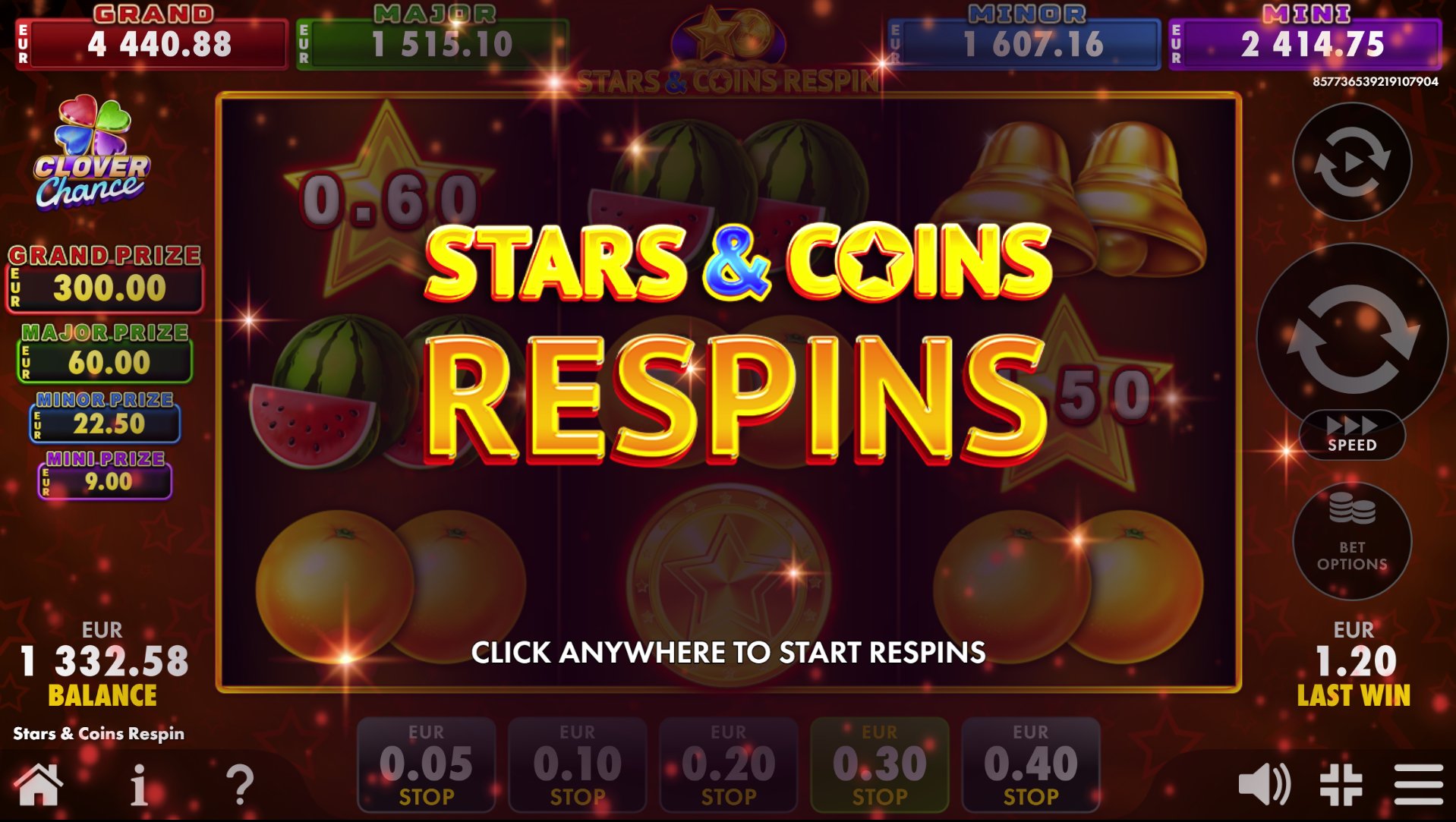 stars & coins respin
